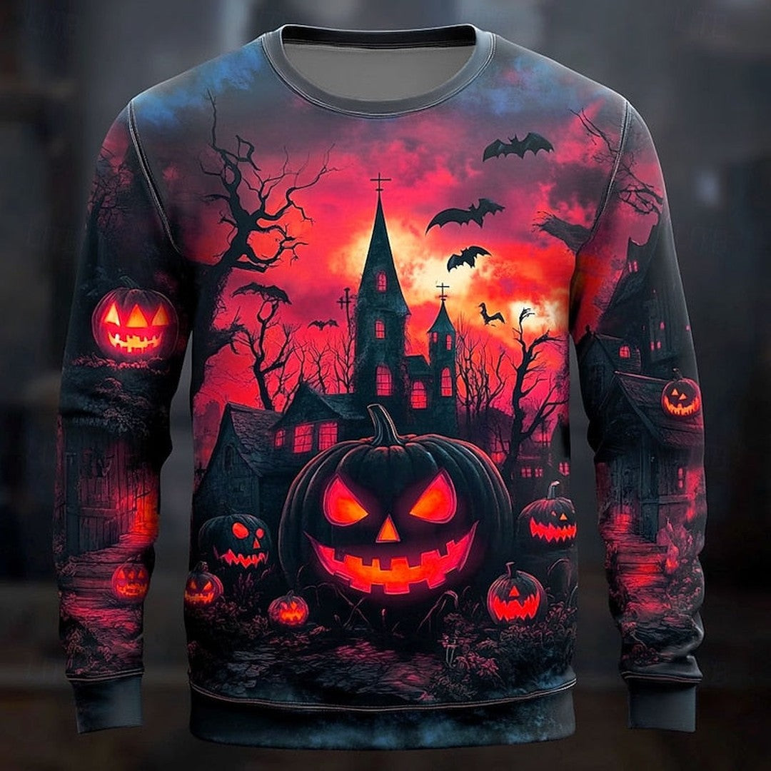 Steeplecrow - Crew Neck Sweatshirt Haunted House Graphic