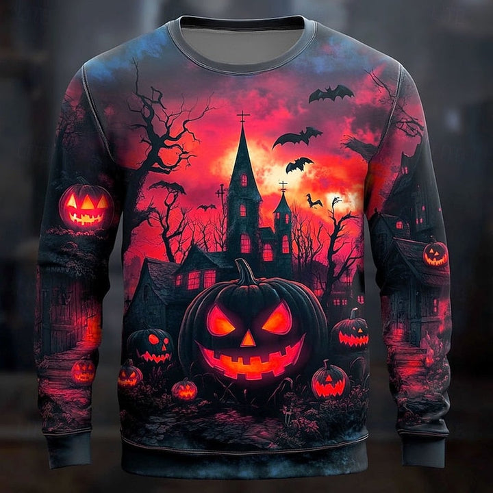 Steeplecrow - Crew Neck Sweatshirt Haunted House Graphic