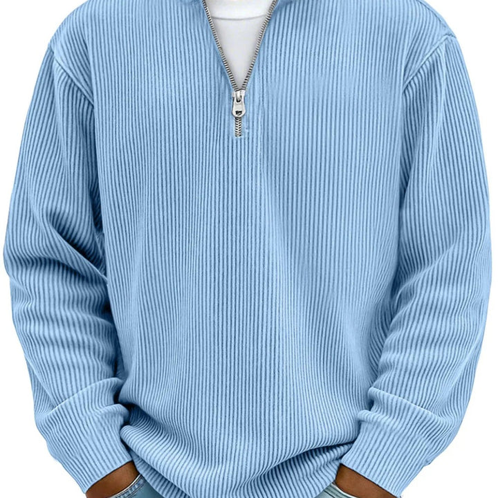 Relaxed Ribbed Half-Zip Sweatshirt