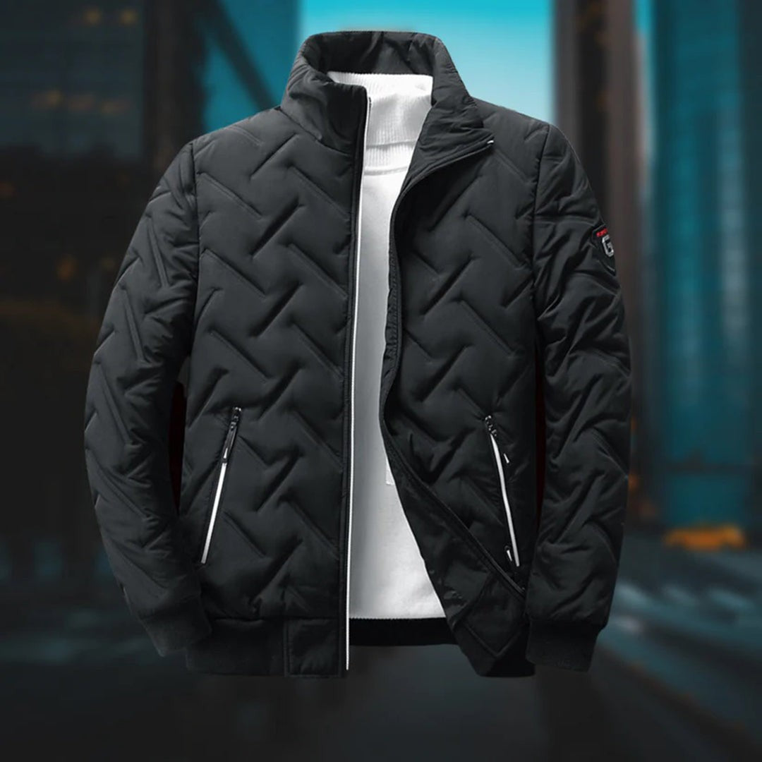 Quilted Casual Jacket - Black