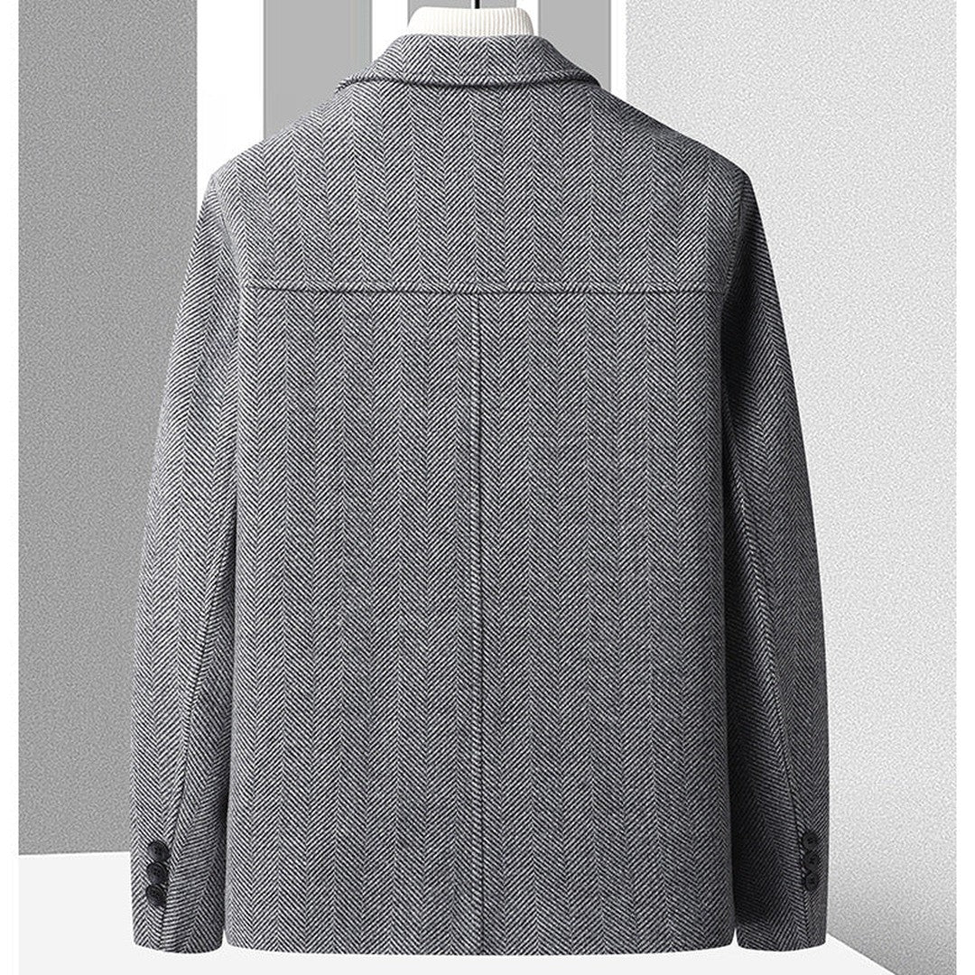 Savile Herringbone Wool Coat