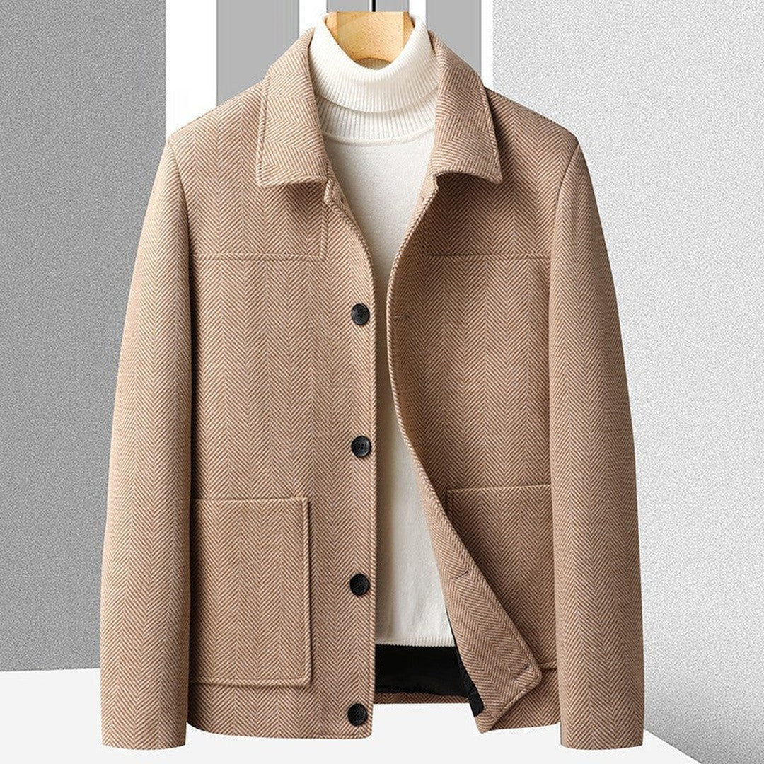 Savile Herringbone Wool Coat
