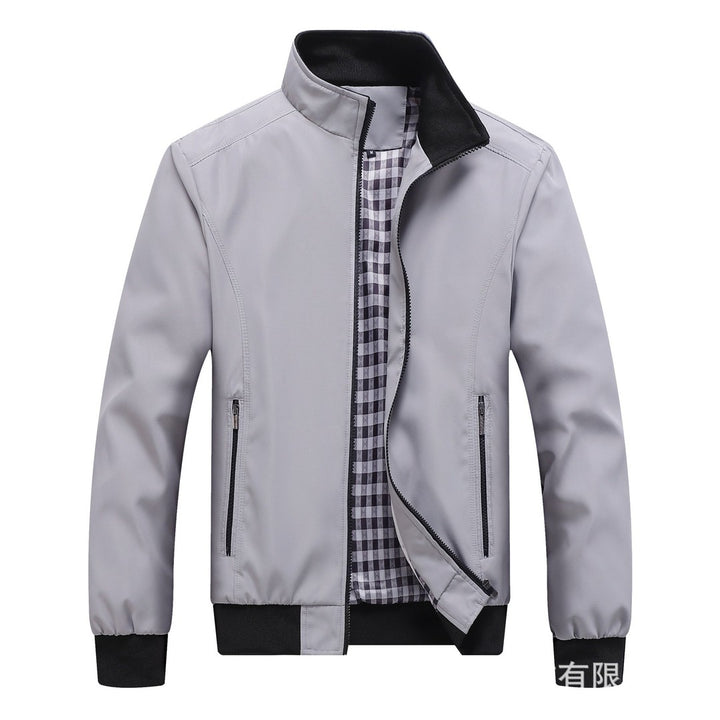 Plaid-Lined Zip Bomber Jacket