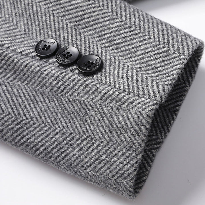 Savile Herringbone Wool Coat