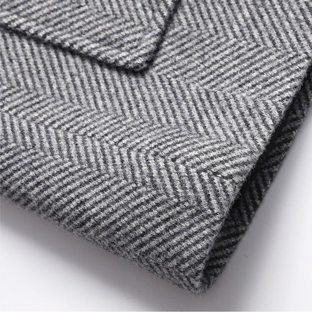 Savile Herringbone Wool Coat