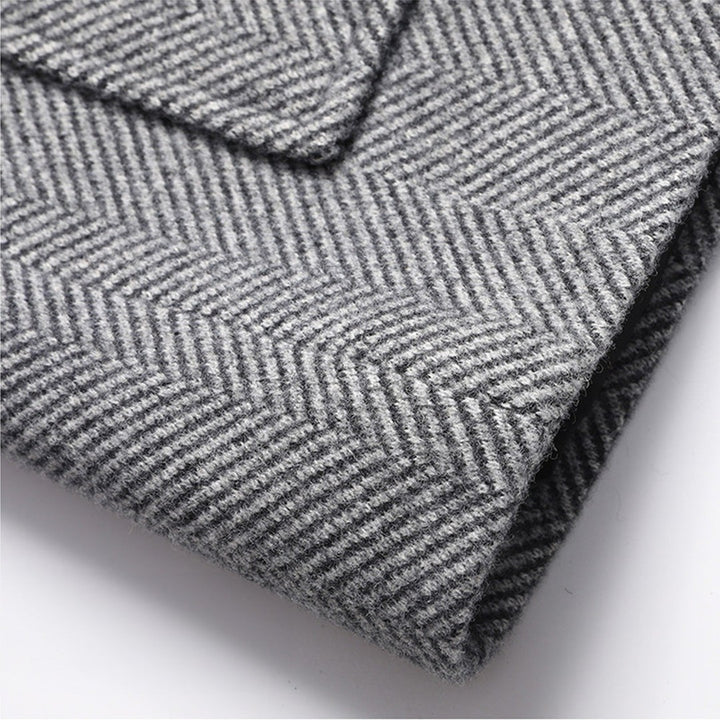 Savile Herringbone Wool Coat