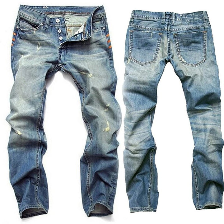 Distressed Denim Jeans - Blue