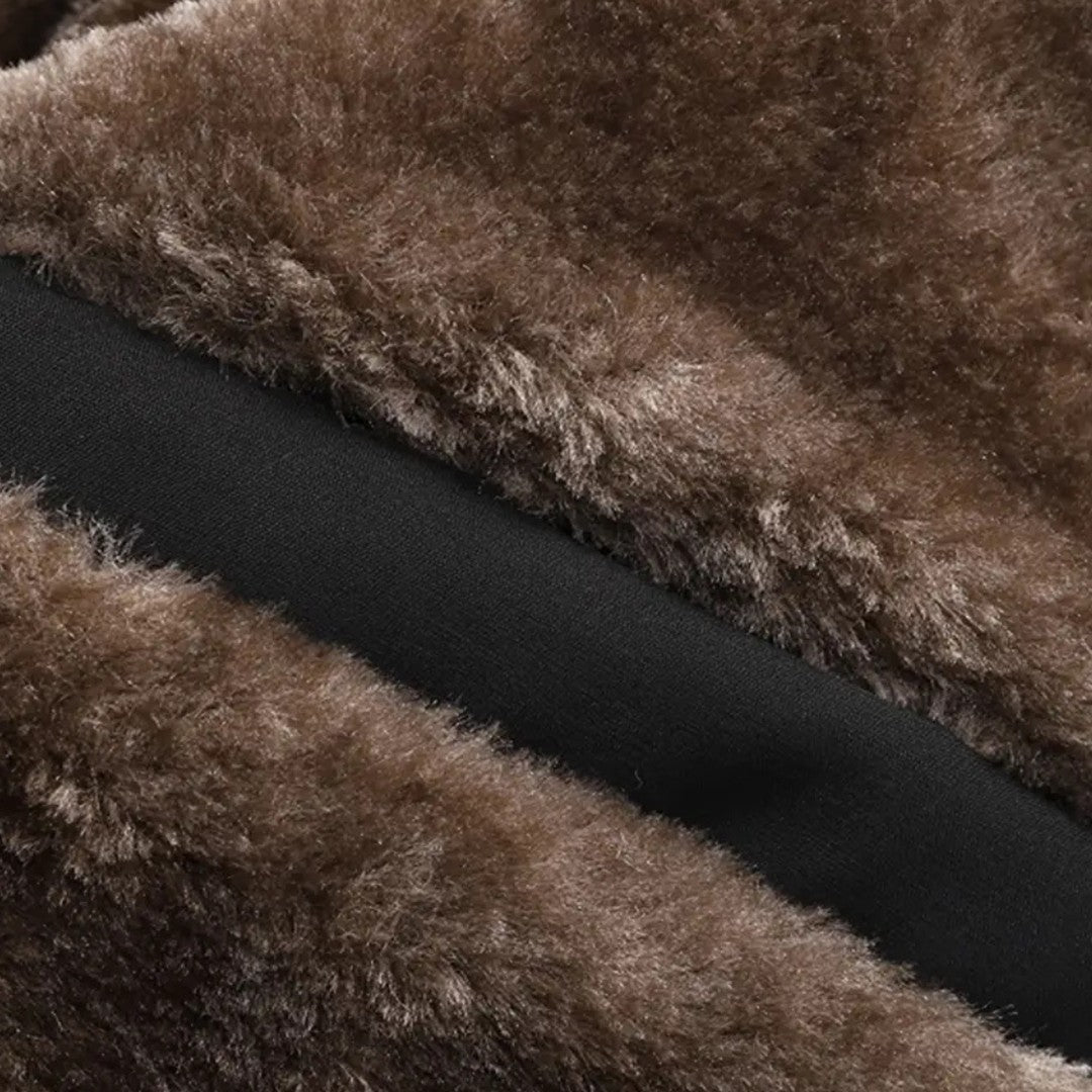 Plush-Lined Winter Jacket with Stand Collar
