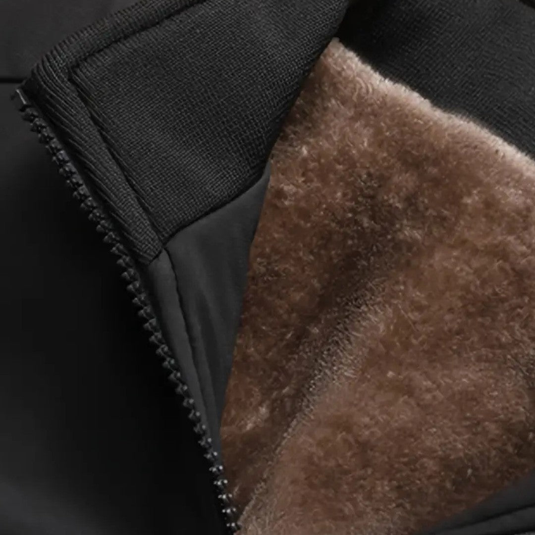 Plush-Lined Winter Jacket with Stand Collar