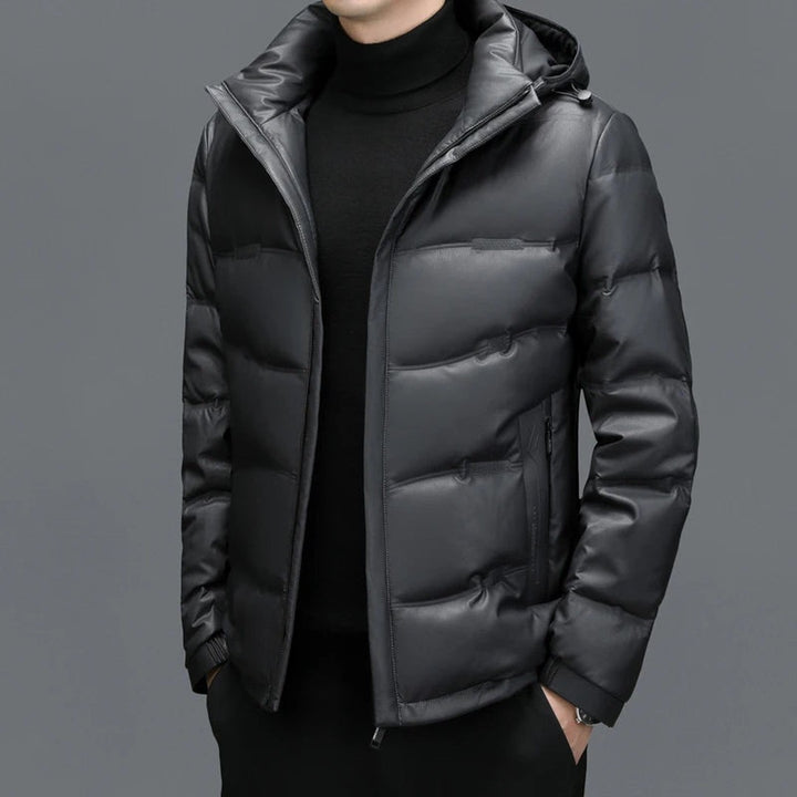 Belmont Genuine Leather Duck Down Jacket