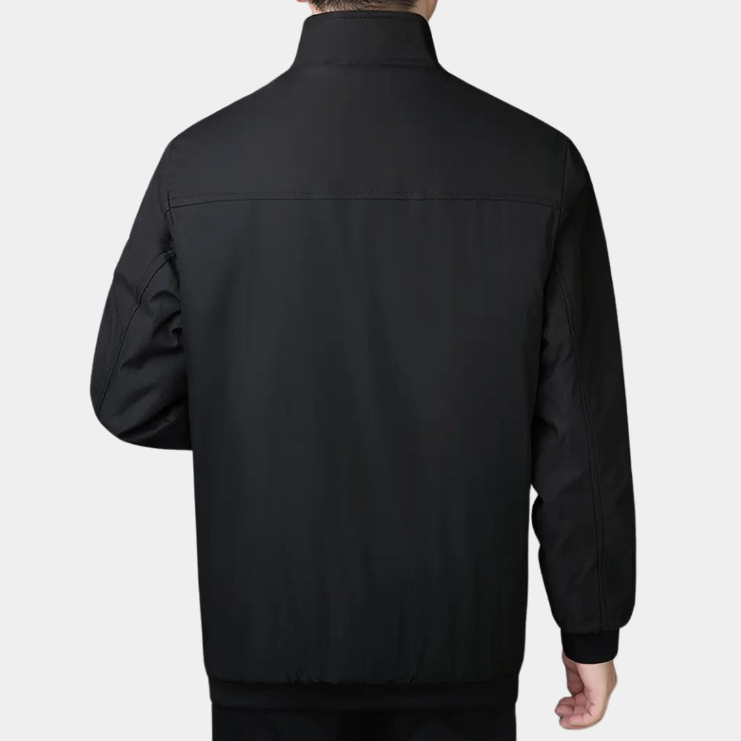 Plush-Lined Winter Jacket with Stand Collar