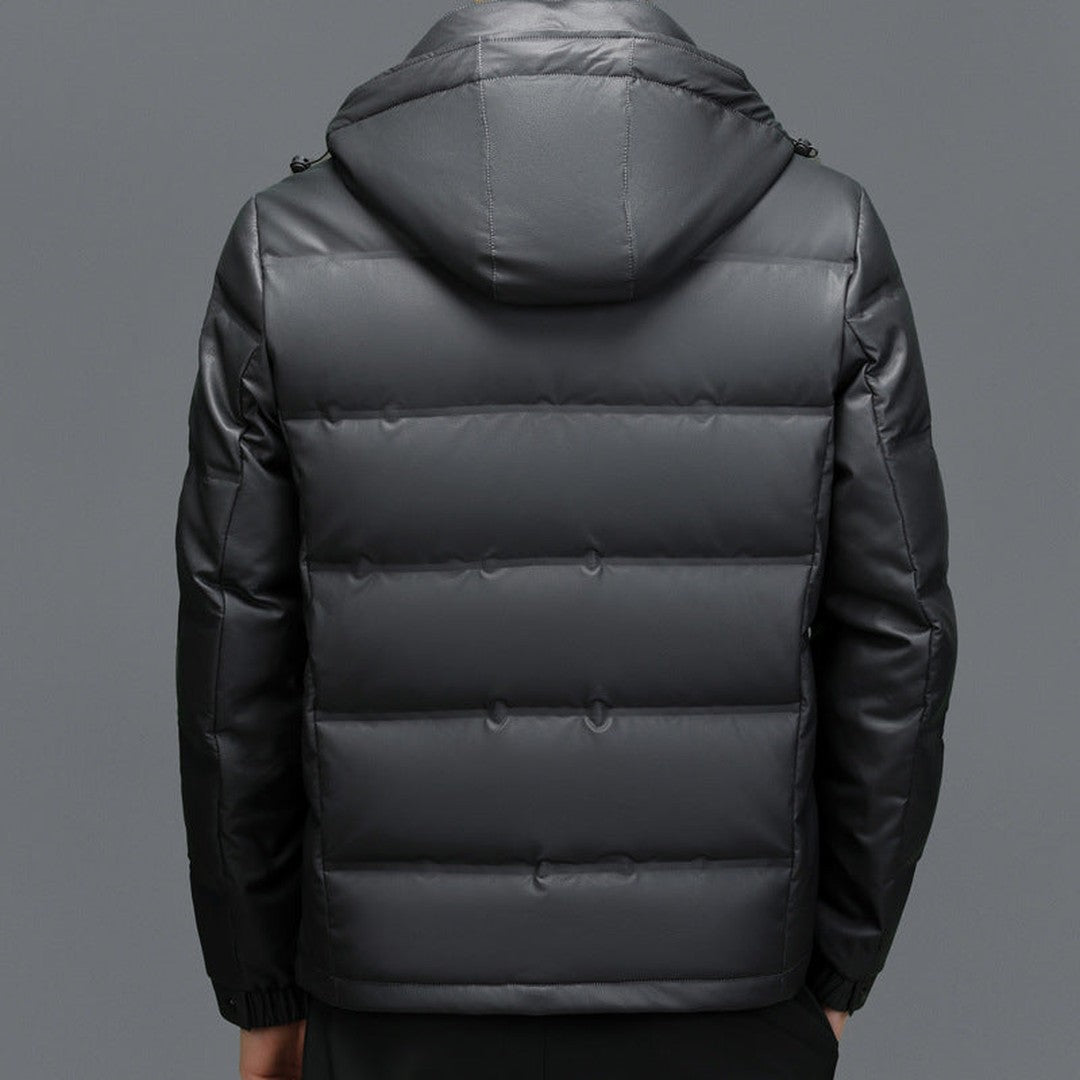 Belmont Genuine Leather Duck Down Jacket