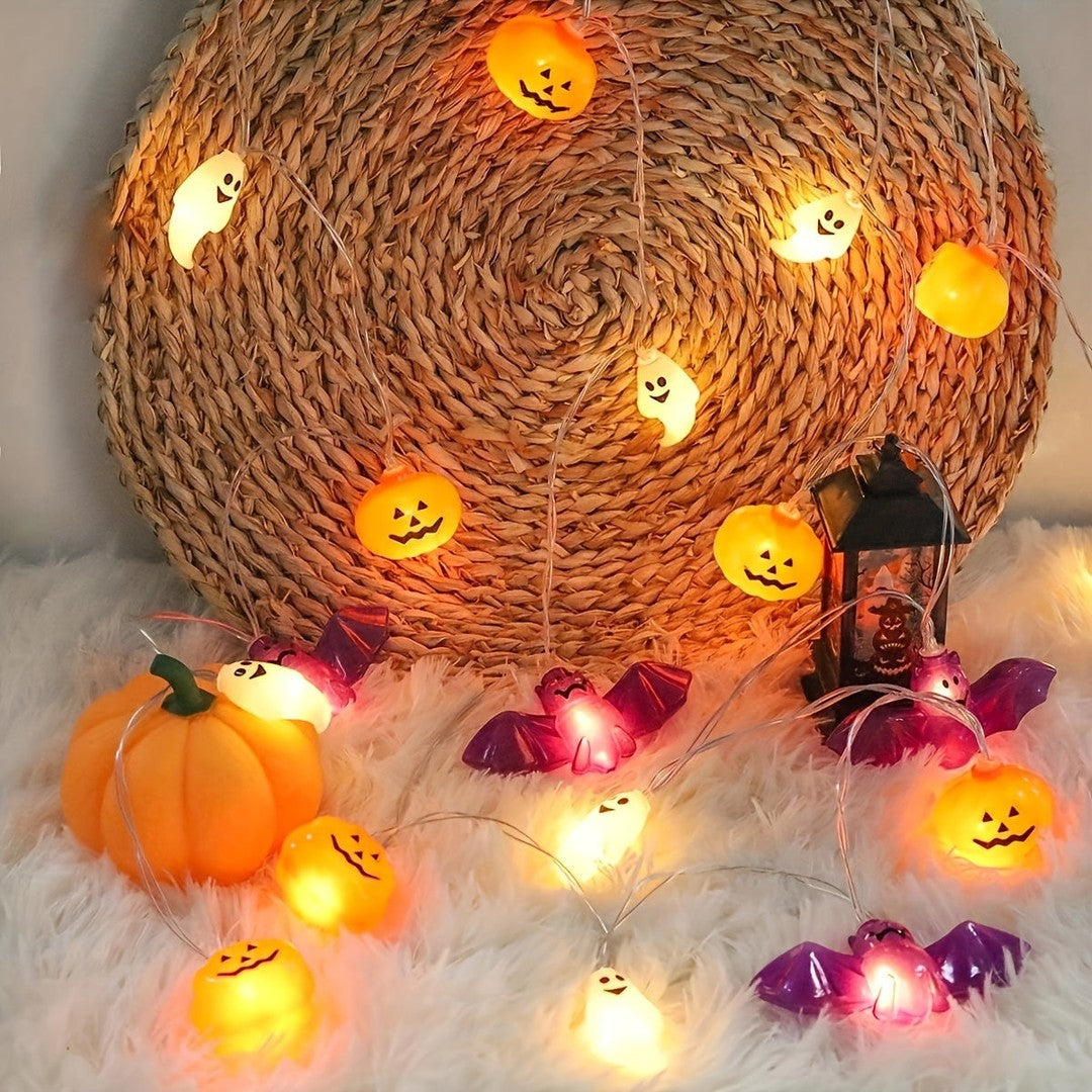 Lanternvine - Pumpkin Ghost Bat LED String Lights