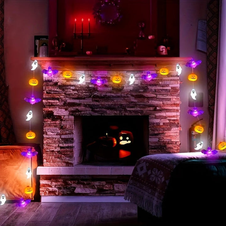 Lanternvine - Pumpkin Ghost Bat LED String Lights