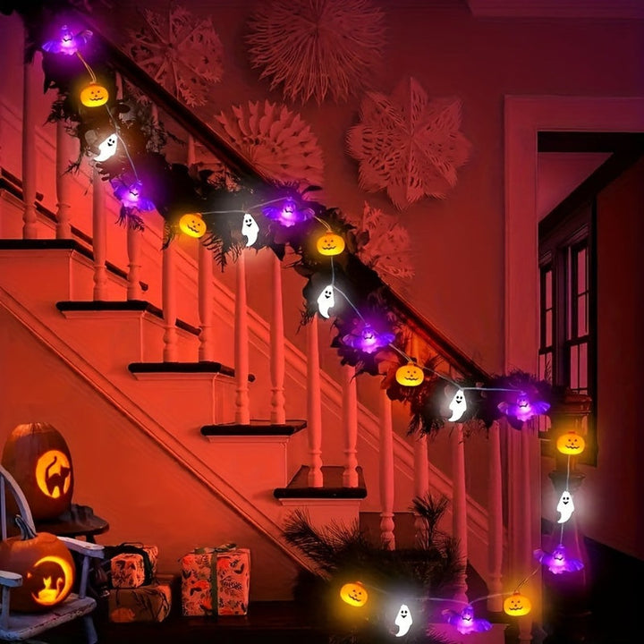 Lanternvine - Pumpkin Ghost Bat LED String Lights