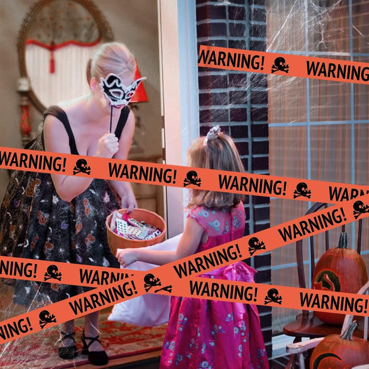 Hazardcrest - Skull Warning Tape Halloween Banner