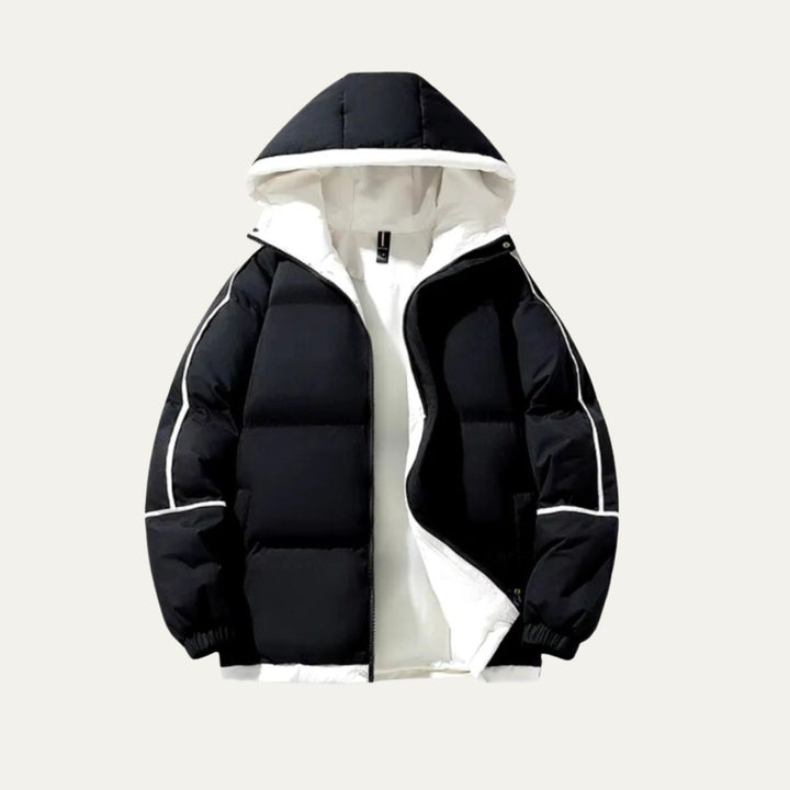 Piped Hooded Puffer Jacket
