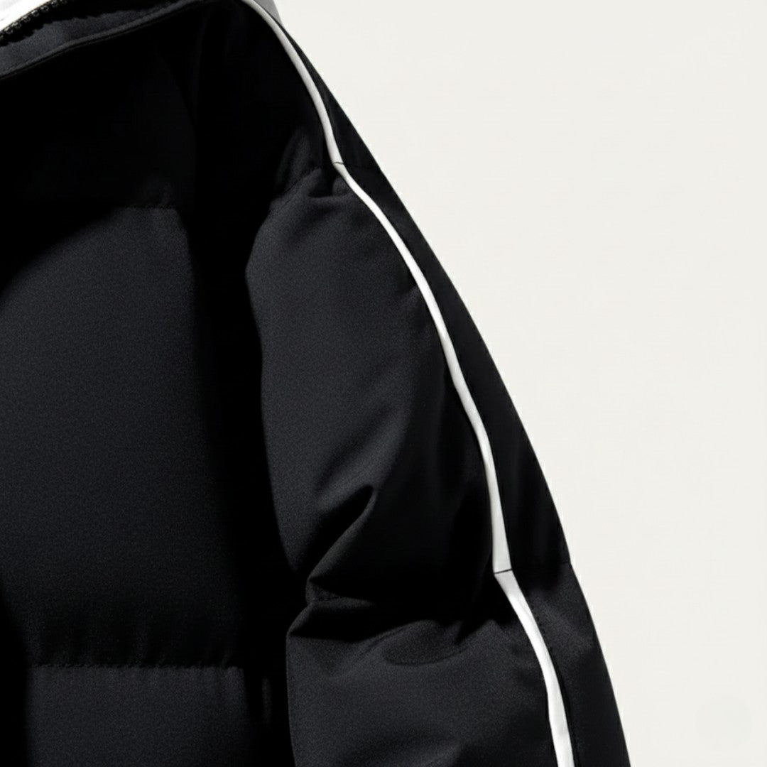 Piped Hooded Puffer Jacket
