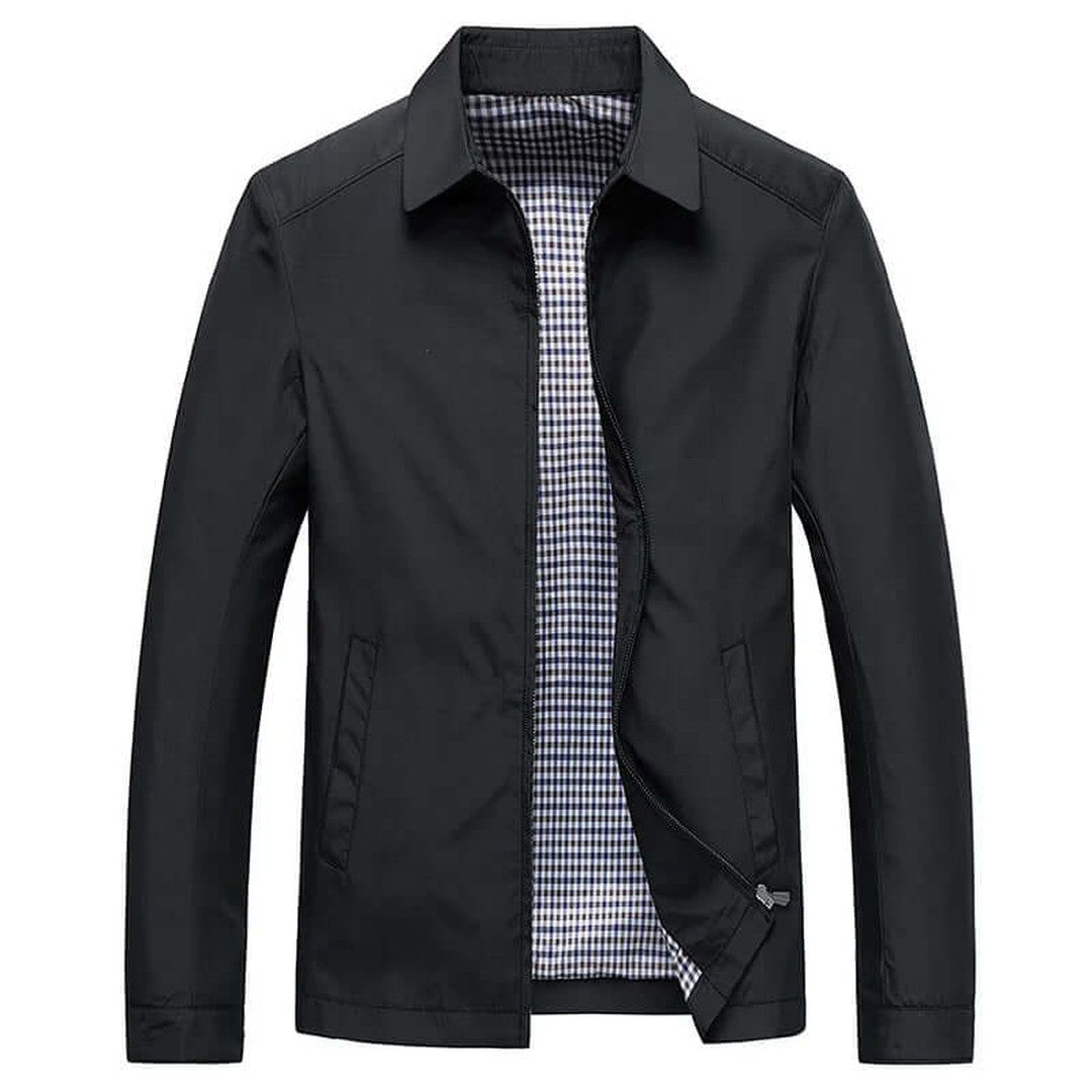 Men’s Zip-Front Collared Long Sleeve Jacket