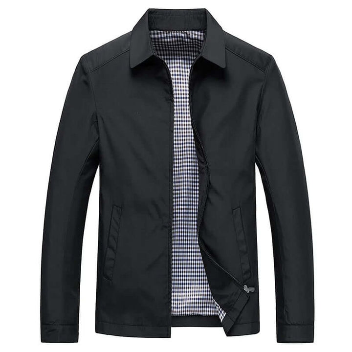 Men’s Zip-Front Collared Long Sleeve Jacket