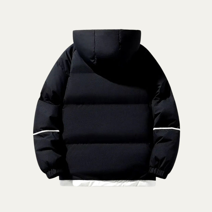 Piped Hooded Puffer Jacket
