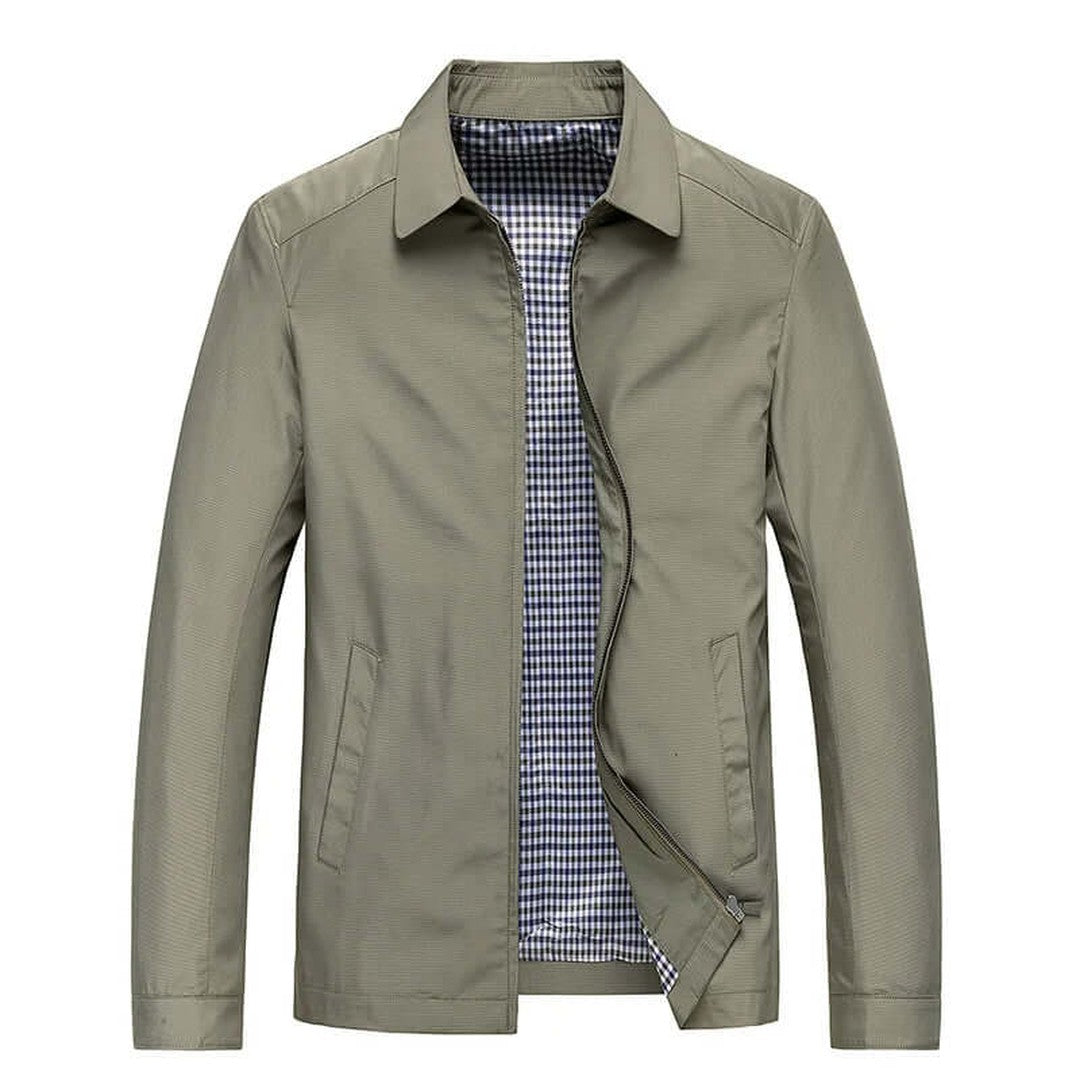 Men’s Zip-Front Collared Long Sleeve Jacket