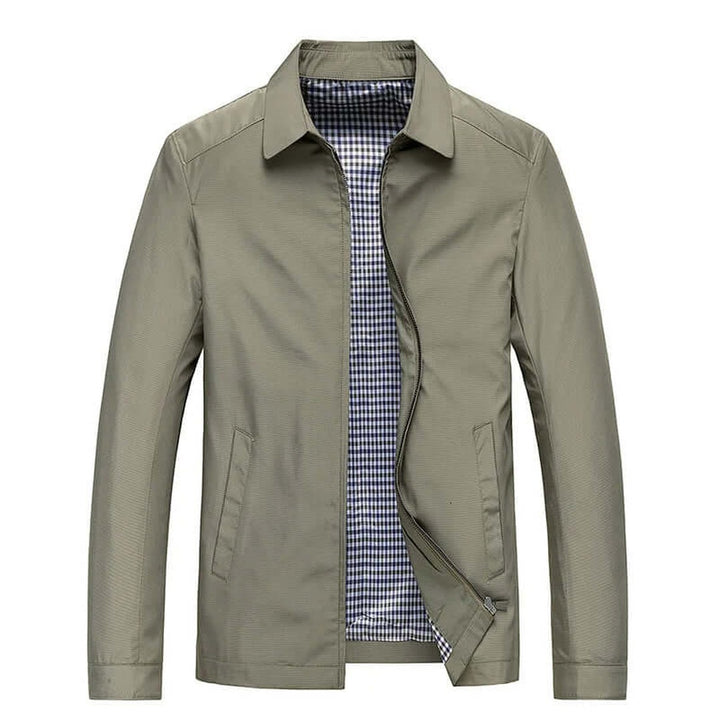Men’s Zip-Front Collared Long Sleeve Jacket
