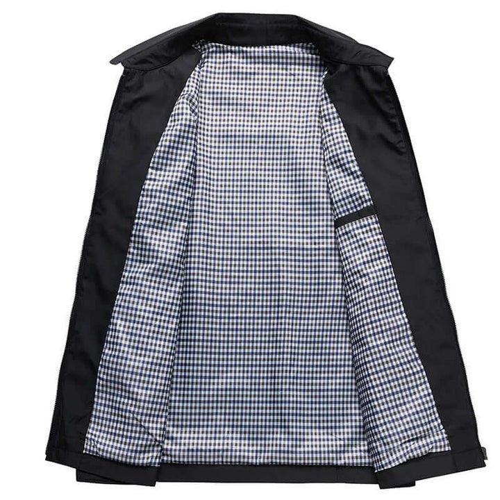 Men’s Zip-Front Collared Long Sleeve Jacket