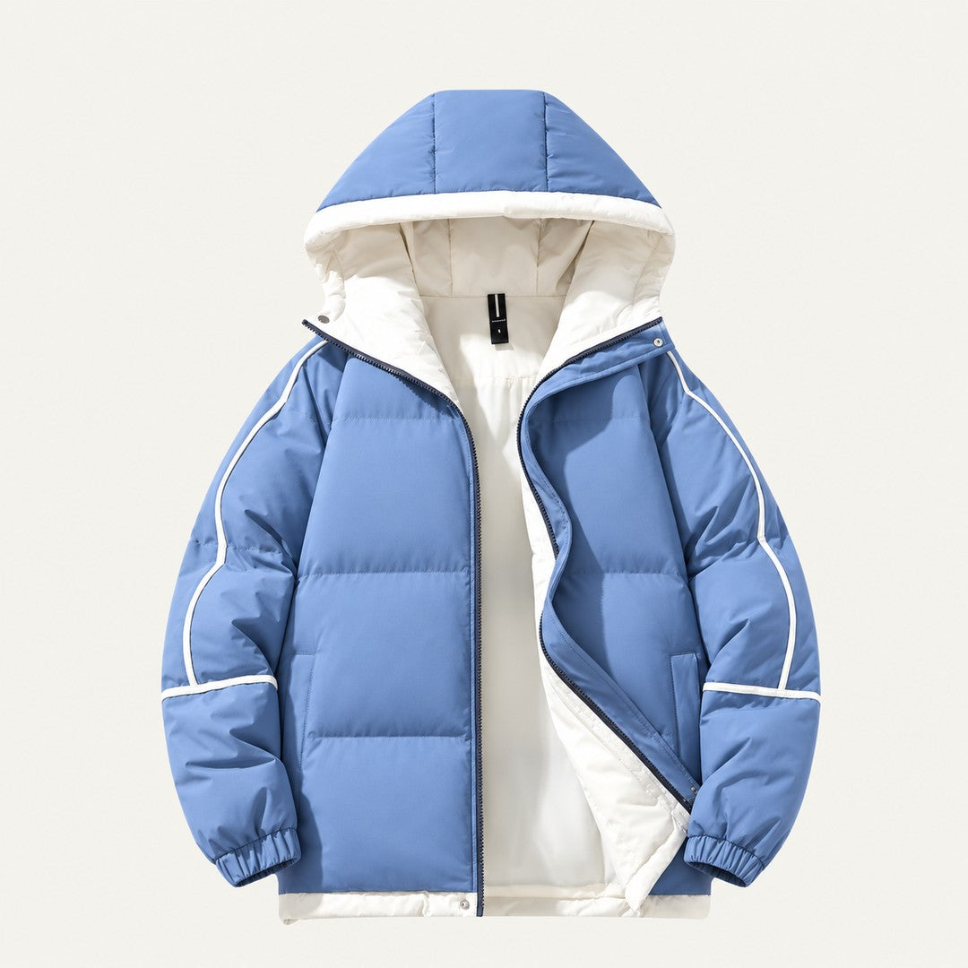 Piped Hooded Puffer Jacket