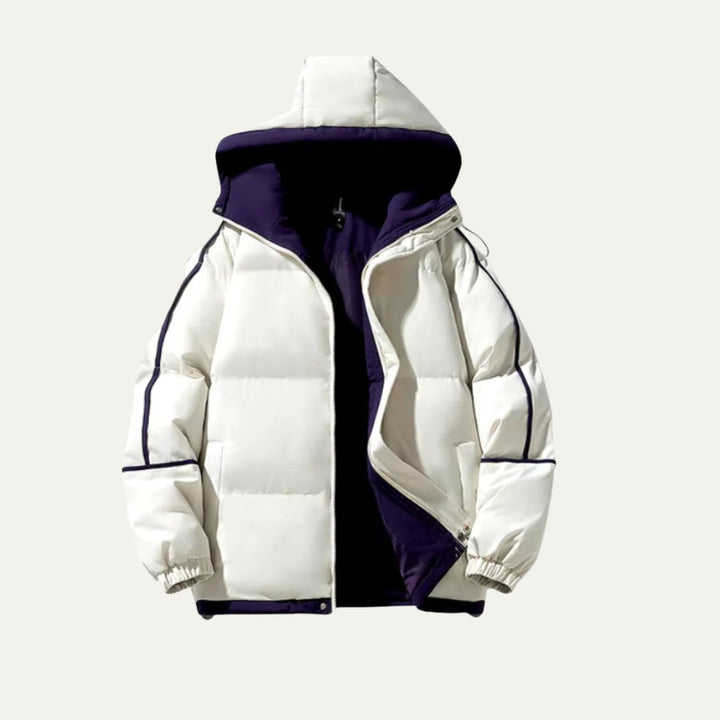 Piped Hooded Puffer Jacket