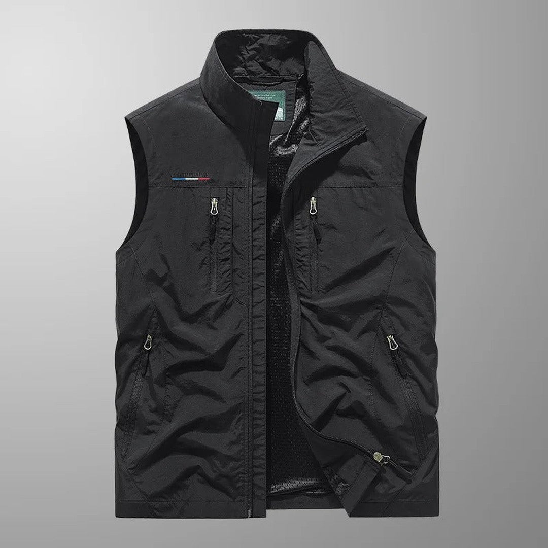 Zip-Front Stand Collar Utility Vest