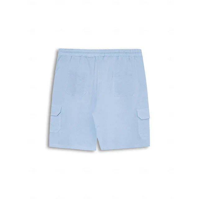 Linen-Look Cargo Drawstring Shorts