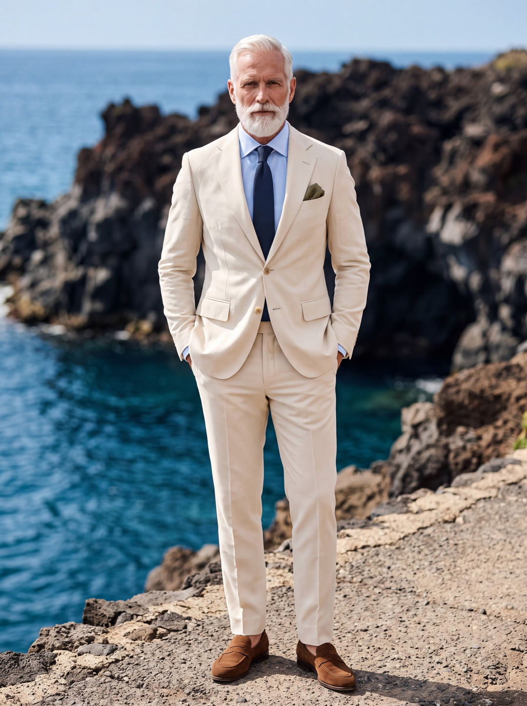 Slim Fit Two-Piece Suit with Lined Blazer