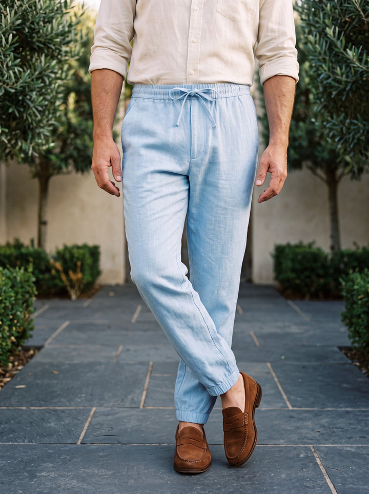 Relaxed Fit Cotton Jogger Pants with Drawstring Waist