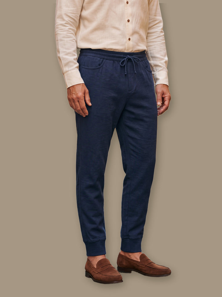 Relaxed Fit Cotton Jogger Pants with Drawstring Waist