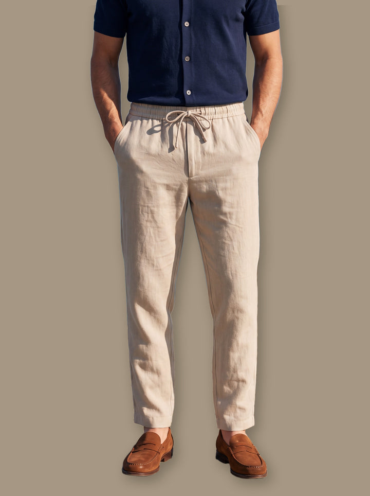 Relaxed Fit Cotton Jogger Pants with Drawstring Waist
