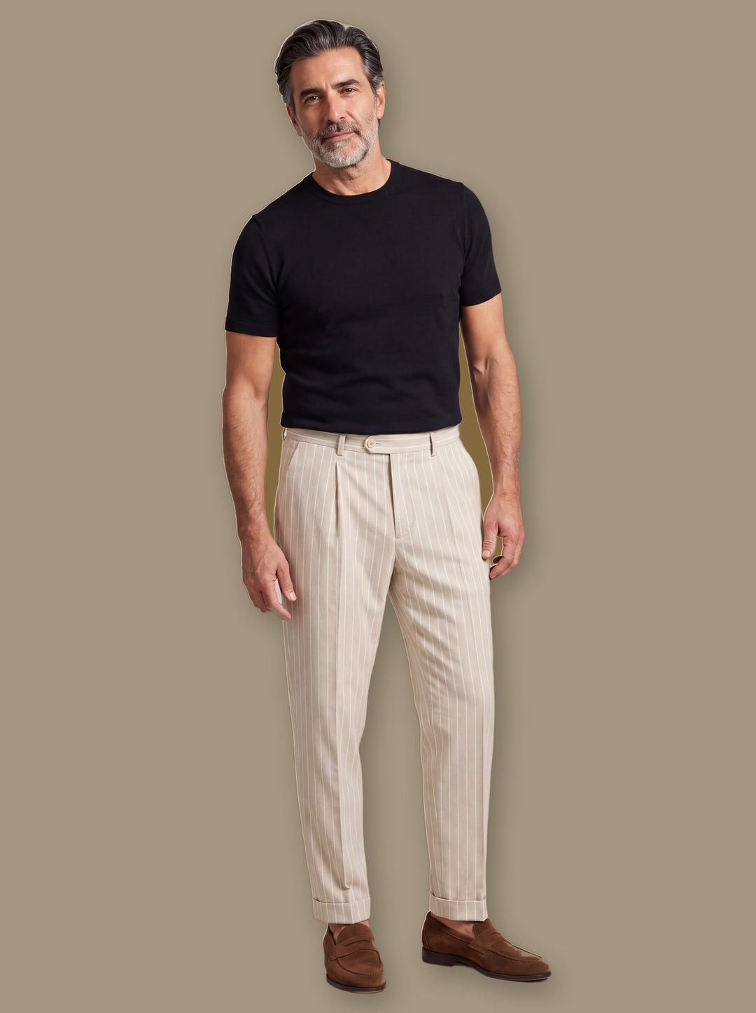 Tailored Vertical Stripe Smart Dress Pants for Work