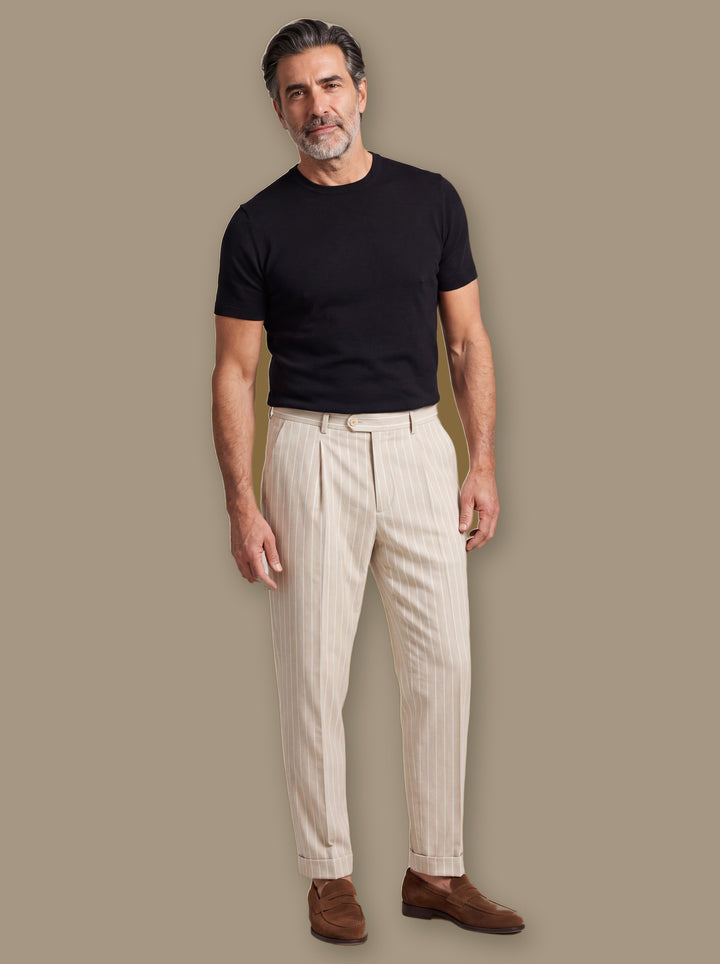 Tailored Vertical Stripe Smart Dress Pants for Work