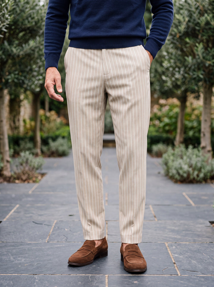Tailored Vertical Stripe Smart Dress Pants for Work