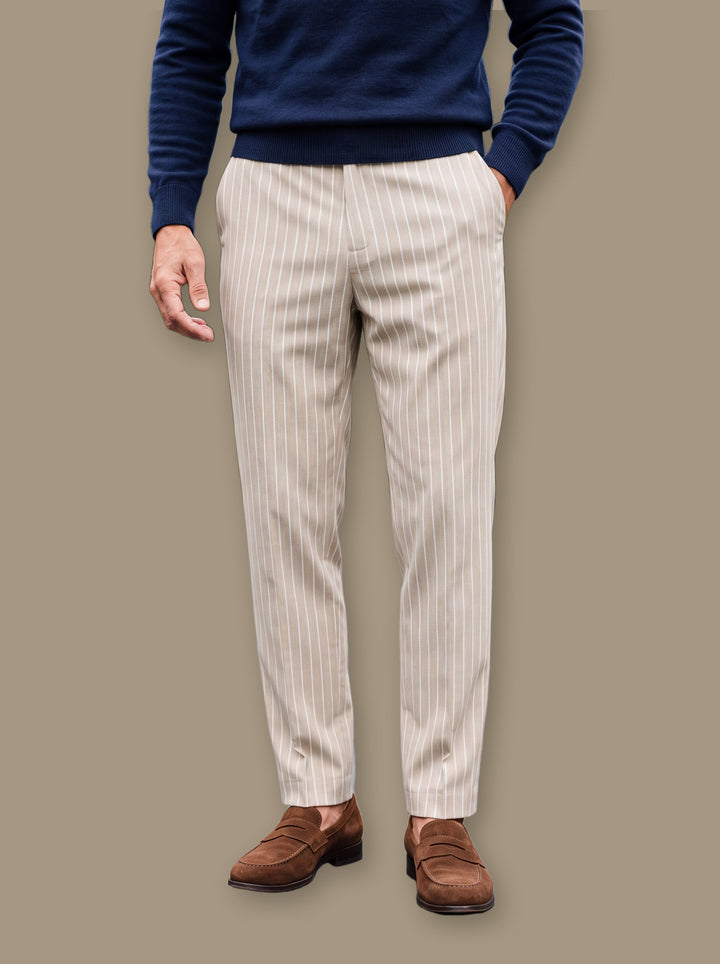 Tailored Vertical Stripe Smart Dress Pants for Work