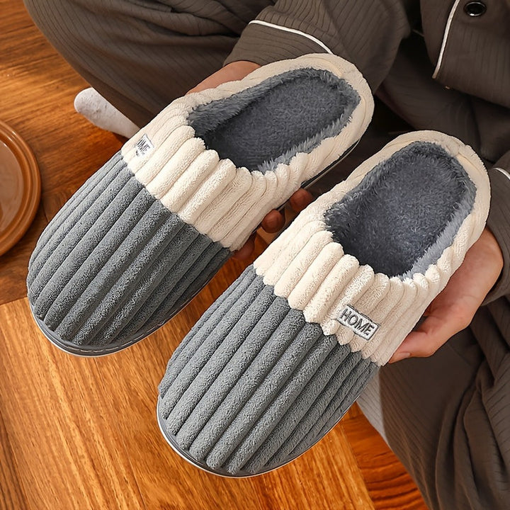 Ribbed fleece-lined house slipper, side profile
