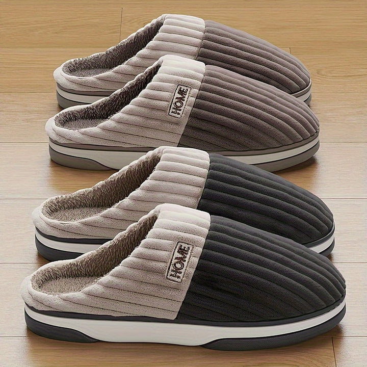 Ribbed fleece-lined house slipper, sole detail view