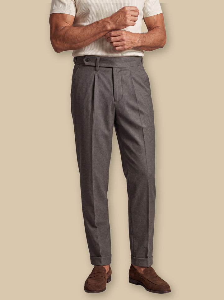 Pleated Dress Pants with Adjustable Side Tabs