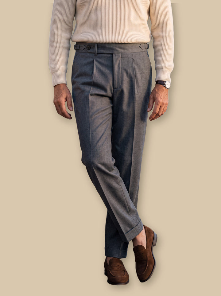 Pleated Dress Pants with Adjustable Side Tabs
