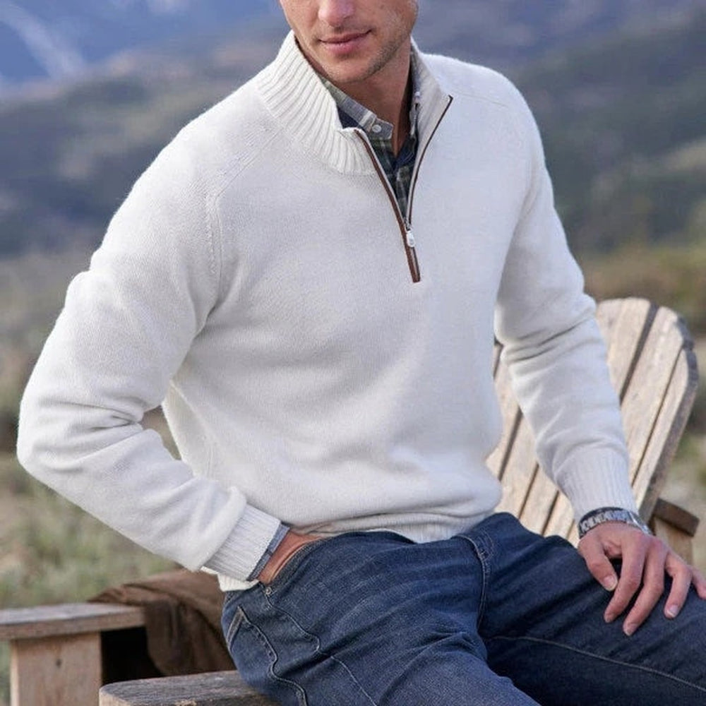 Louis | Warm cashmere zipper turtleneck sweater afbeelding 2