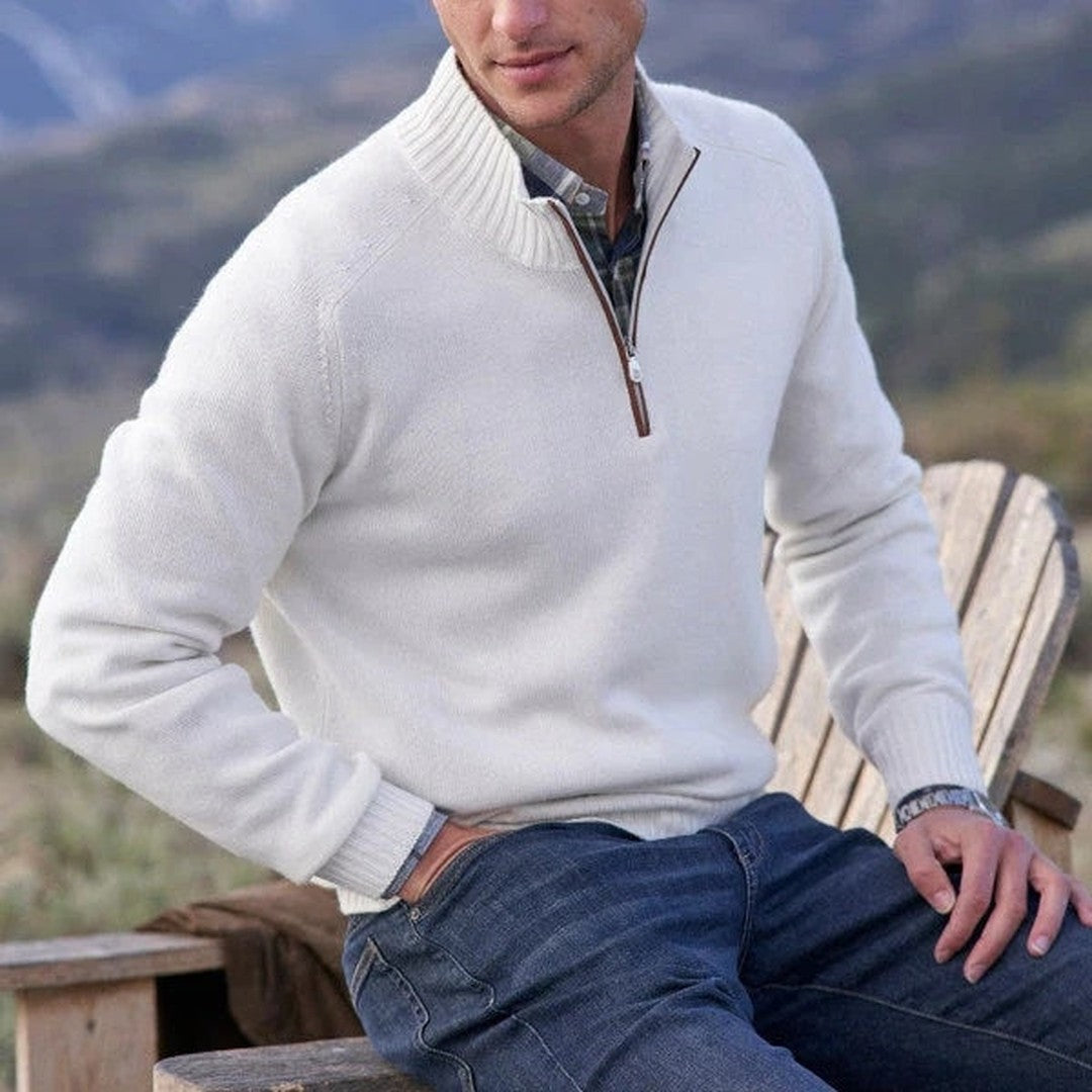 Louis | Warm cashmere zipper turtleneck sweater afbeelding 2