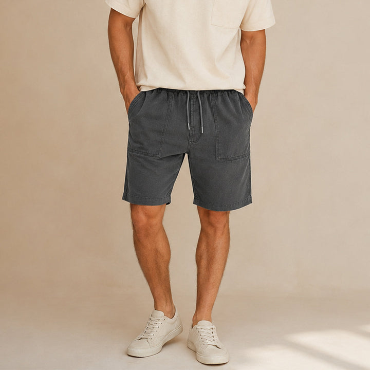 Drawstring Three-Quarter Shorts