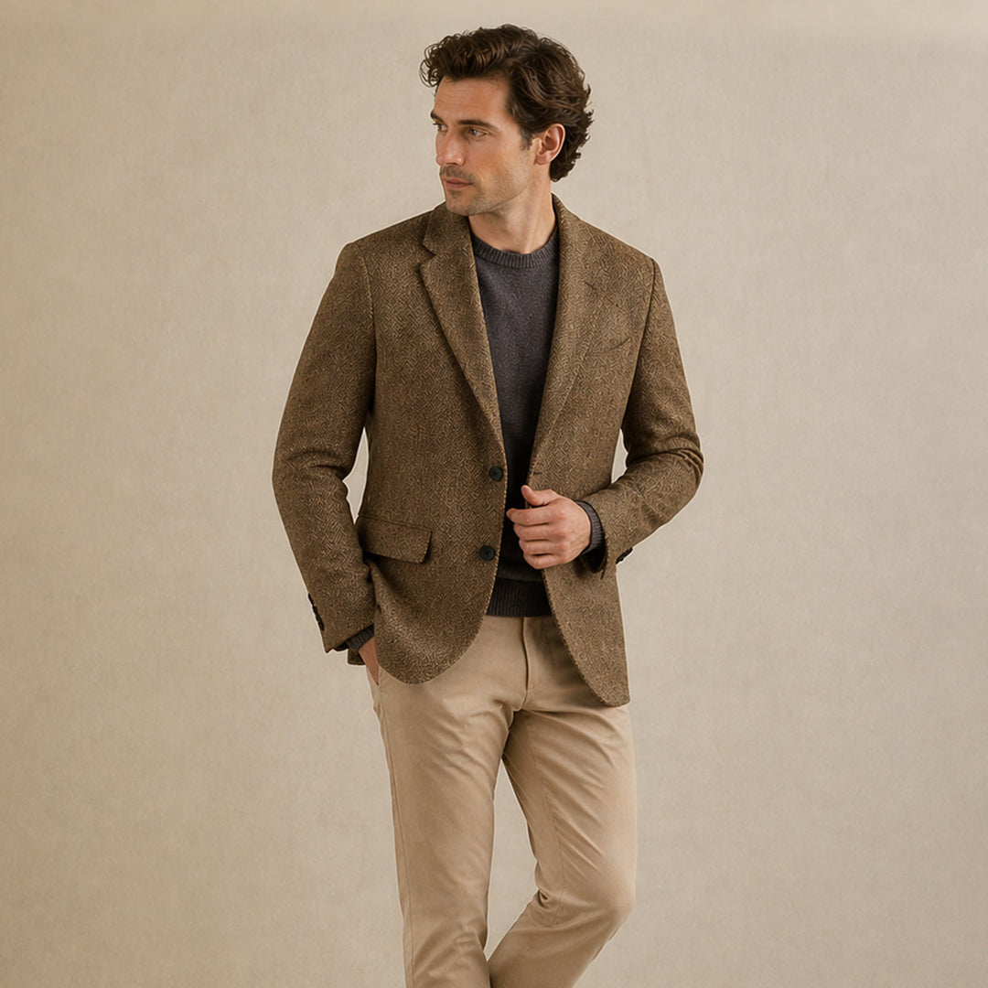 Herringbone Tweed-Style Blazer