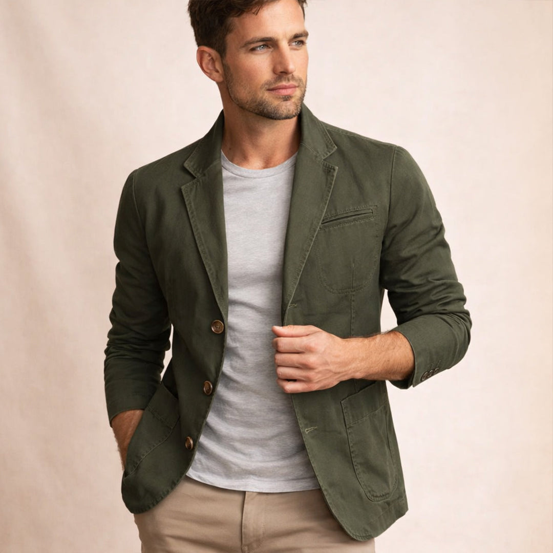 Lightweight Cotton-Feel Casual Blazer
