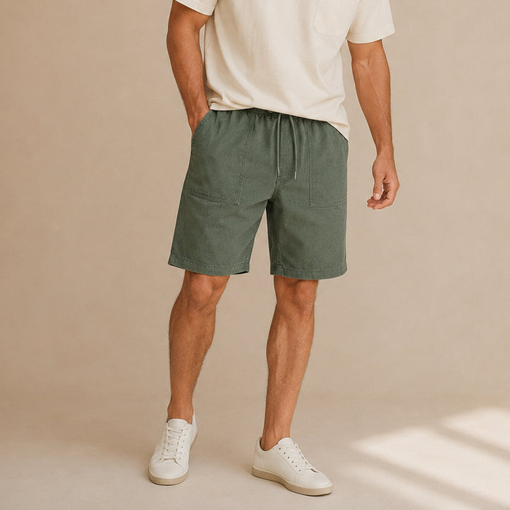 Drawstring Three-Quarter Shorts